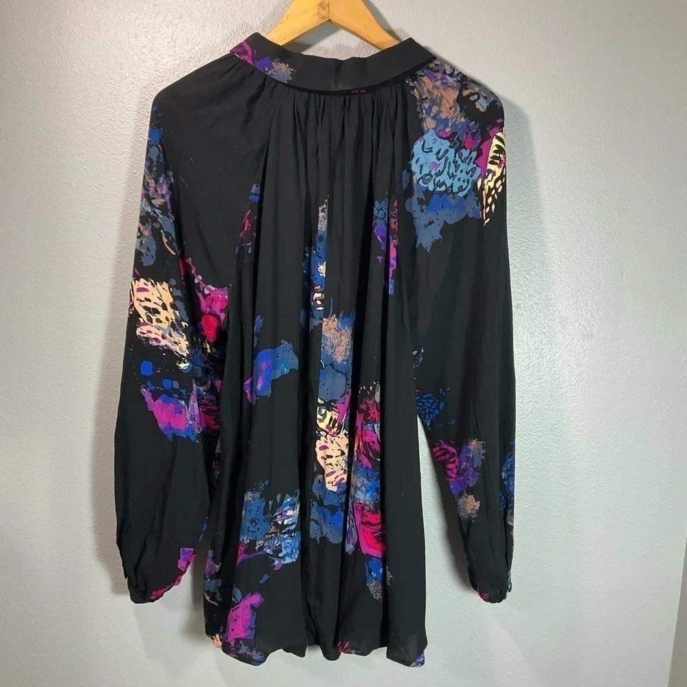 Free People Meadow Lark flowy floral high low hem Tunic size XS T71